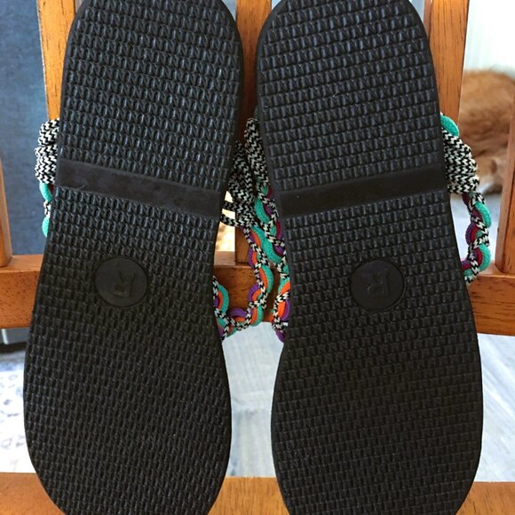 Rabbit Rabbit Sandals Sz 9.5 (40) Colorful Braided Strappy Sandals NEW! - Picture 6 of 6